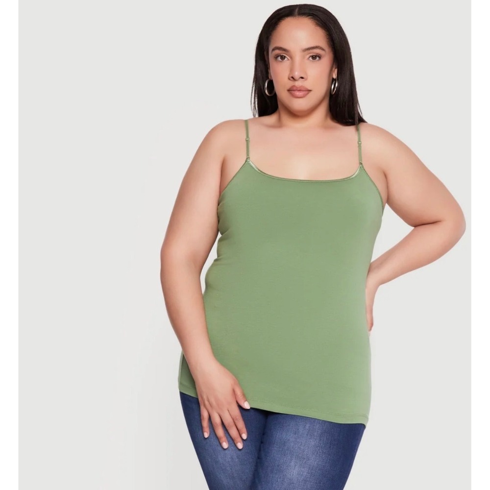 Ambiance Plus Size Scoop Neck Cami – Jade Green – Women's 2X – NWOT